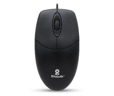 Mouse BRobotix Óptico K1, Alámbrico, USB, Negro