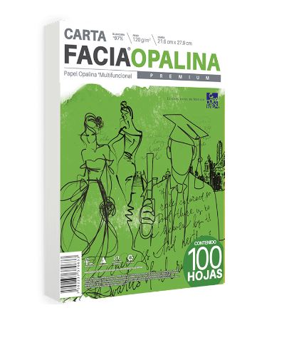Facia Paquete Papel Opalina Carta Blanco C/100