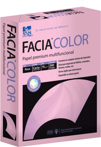 Facia Color Paquete Carta Color Rosa C/500