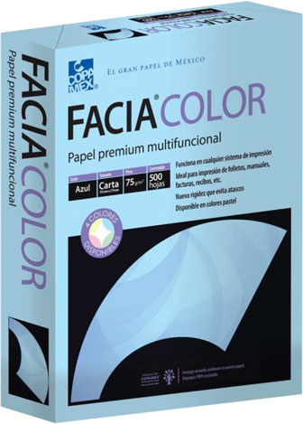 Facia Color Paquete Carta Color Azul C/500