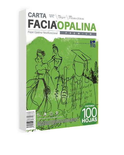 [Opalina Bca 120] Facia Paquete Papel Opalina Carta Blanco C/100