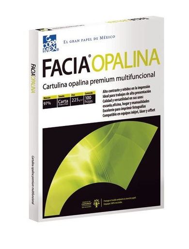 [Opalina Bca 220] Facia Paquete Cartulina Opalina Carta Blanco C/100