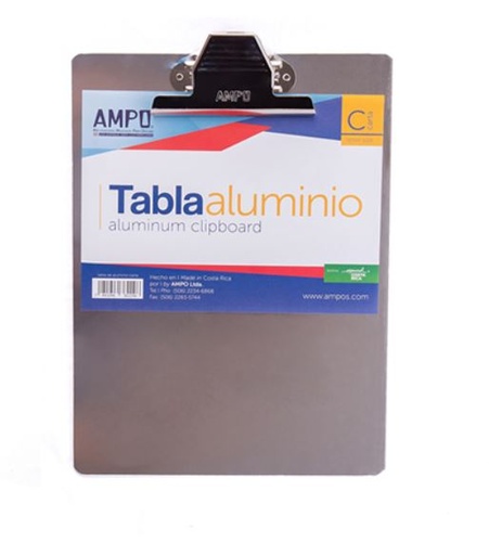 [Tabla Aluminio Carta] Ampo Tabla Con Clip Aluminio Tamaño Carta