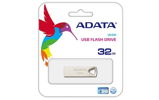 [AUV210-32G-RGD] Adata Memoria USB UV210, 32GB, USB 2.0, Dorado Metálico