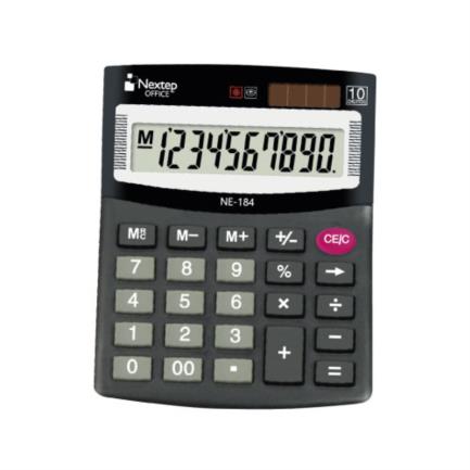 [Calculadora NE-184] Nextep Calculadora 10 Dígitos Bateria/Solar