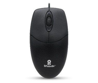 [497202] Mouse BRobotix Óptico K1, Alámbrico, USB, Negro